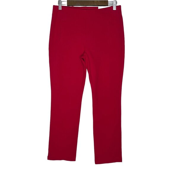 Chico's NWT Women's Red The‎ Ultimate Fit Juliet Straight Leg Pants Size 0P - Picture 1 of 14